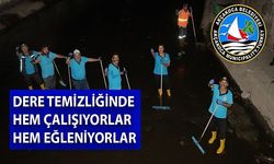 AKÇAKOCA’DA DERE TEMİZLİĞİ GECE MESAİSİYLE SÜRÜYOR