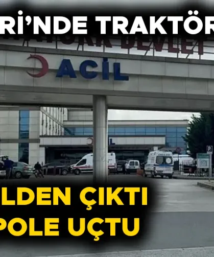 TRAKTÖR SÜRÜCÜSÜ SON ANDA ATLAYARAK KURTULDU, OĞLU YARALANDI