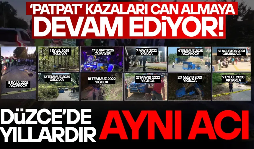 DÜZCE’DE PATPAT KAZALARINDA ACI TABLO