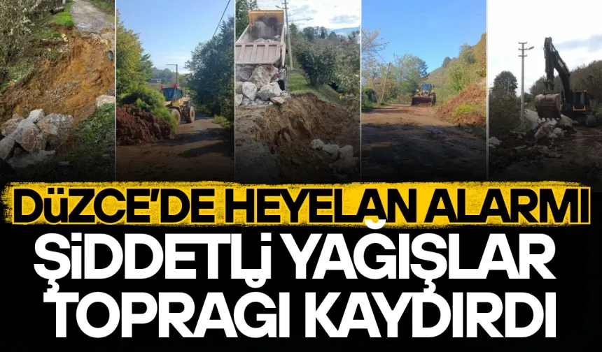 DÜZCE’DE MEYDANA GELEN HEYELANLARIN ARDINDAN EKİPLER SEFERBER OLDU